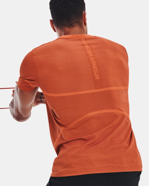 Men's UA RUSH™ Seamless Legacy Short Sleeve, Orange, pdpMainDesktop image number 3